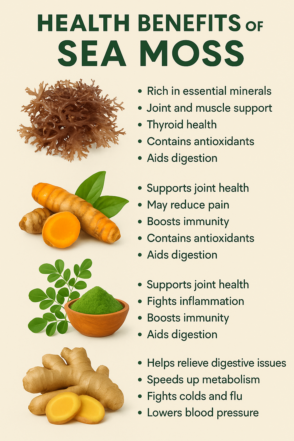 Ciara's Sea Moss Capsules with turmeric, ginger, and moringa